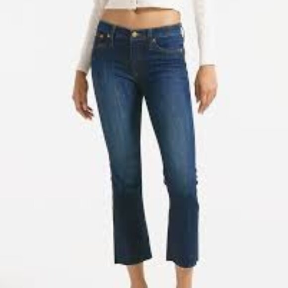 J Crew Billie Demi Boot Crop Jeans Raw Hem Size 27 - Picture 1 of 12